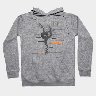 grey and orange dancer design Hoodie